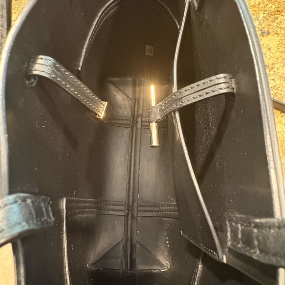 Tory Burch Block T Mini Tote Bag Black Leather 2-way Crossbody Handles - Picture 10 of 16